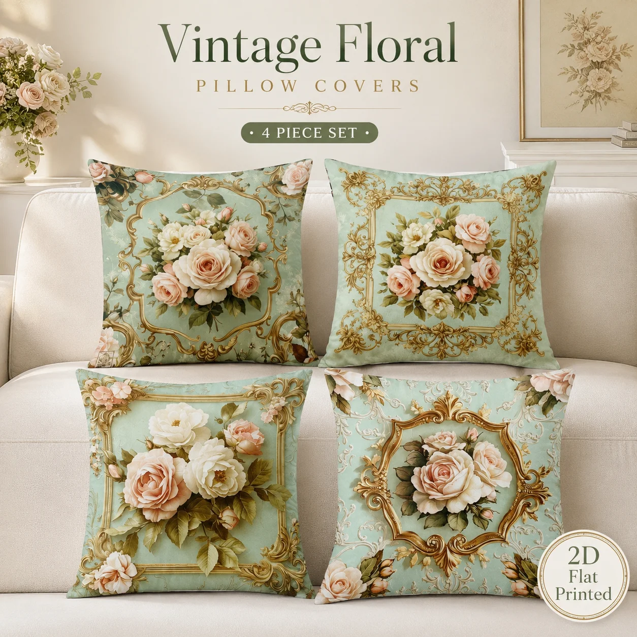 French Vintage Floral Coussin 4Pcs 2D Flat Printed Peach Skin Cushion Covers Aesthetic Bedroom Couch Room Decor Pillowcases
French Vintage Floral Coussin 4Pcs 2D Flat Printed Peach Skin Cushion Covers Aesthetic Bedroom Couch Room Decor Pillowcases