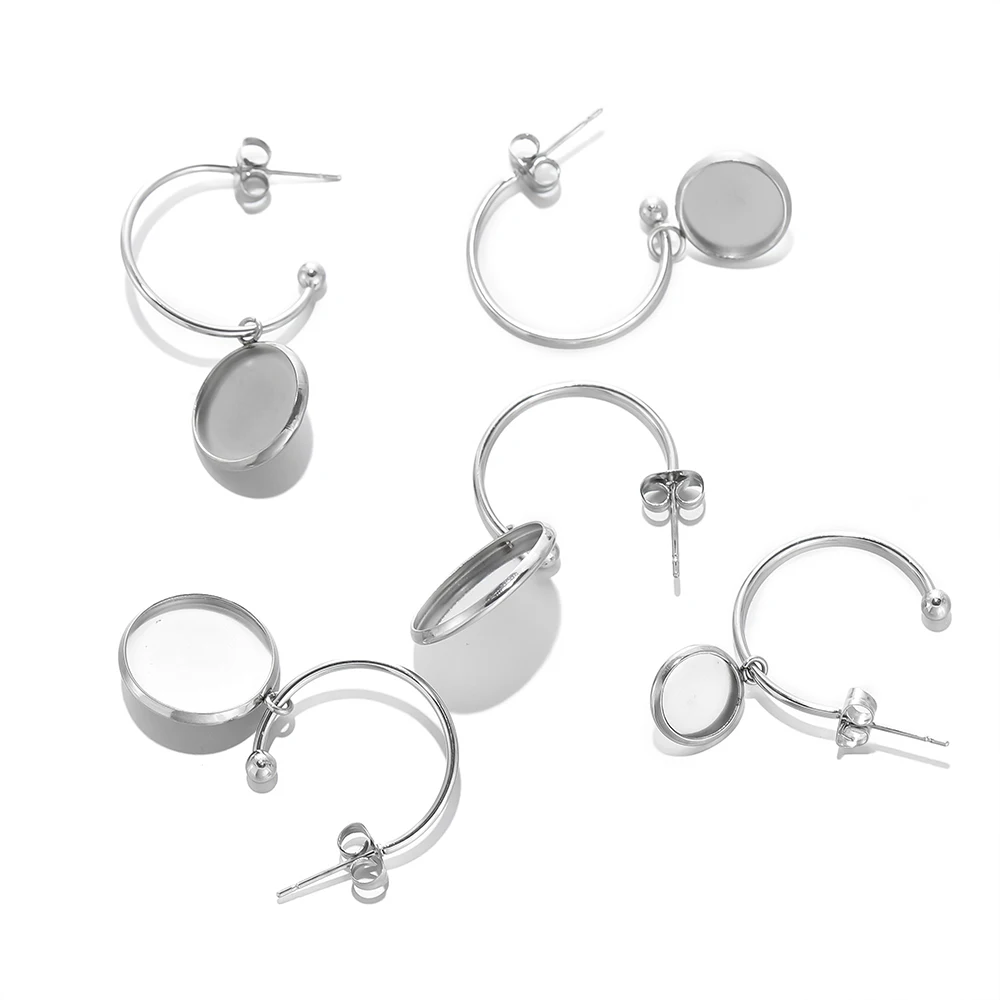 10PCS Stainless Steel C-shaped Ear Hooks Earring Post with Singe Tray for DIY Jewelry Making Material Handmade Charm Accessories
10PCS Stainless Steel C-shaped Ear Hooks Earring Post with Singe Tray for DIY Jewelry Making Material Handmade Charm Accessories