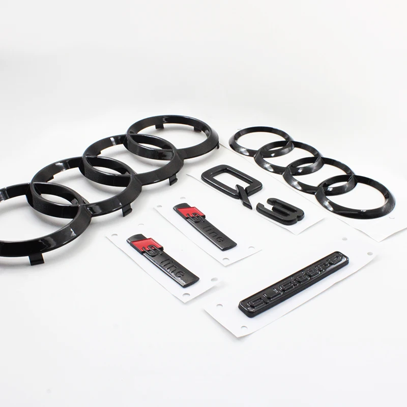 4Ring Logo Glossy Black Car Hood Front Grille Rear Trunk Badge Emblem For Audi Q3 2013-2022 Sline Quarrto Sticker Auto Accessory
4Ring Logo Glossy Black Car Hood Front Grille Rear Trunk Badge Emblem For Audi Q3 2013-2022 Sline Quarrto Sticker Auto Accessory