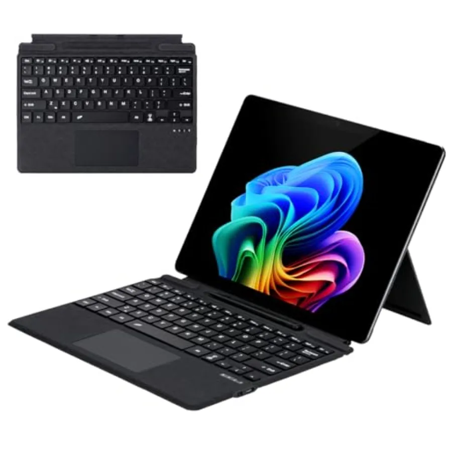 Клавиатура Microsoft Surface Pro для 11/10/9/8/X 13, ультратонкая съемная Bluetooth-клавиатура с 7-цветной подсветкой и мультитач-панелью
Клавиатура Microsoft Surface Pro для 11/10/9/8/X 13, ультратонкая съемная Bluetooth-клавиатура с 7-цветной подсветкой и мультитач-панелью