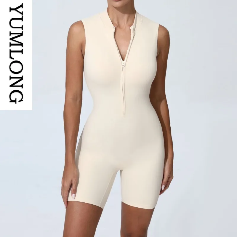 Women Sexy Sporty Yoga Bodysuit Sleeveless Scrunch Zipper One-Piece Athletic Workout Rompers Gym Training Activewear Solid Color
Women Sexy Sporty Yoga Bodysuit Sleeveless Scrunch Zipper One-Piece Athletic Workout Rompers Gym Training Activewear Solid Color