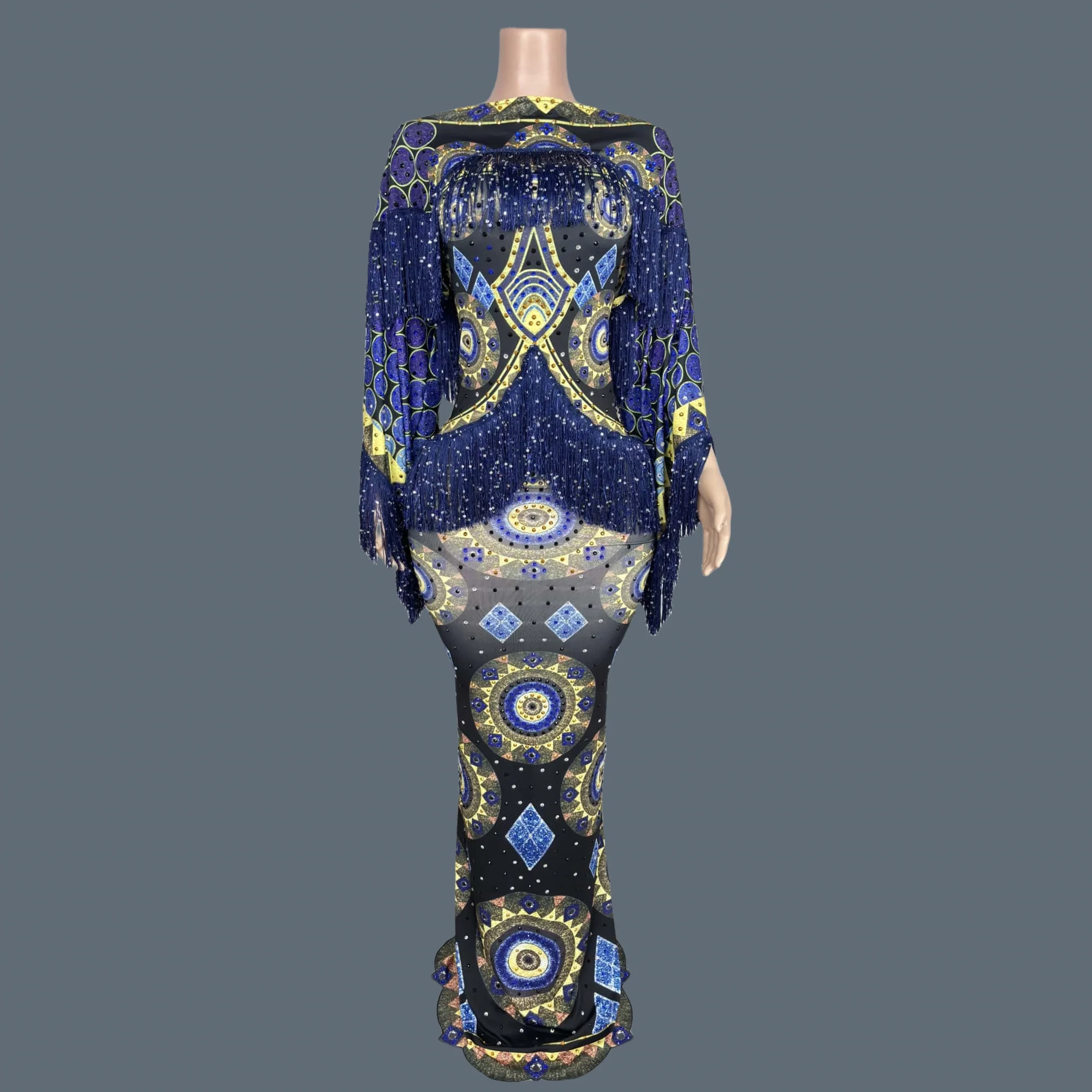 Classical Sexy Printing High-end Evening Dress Tassel Spandex Tight Fitting Long Dress Birthday Celebrate Party Outfit Chengbao
Classical Sexy Printing High-end Evening Dress Tassel Spandex Tight Fitting Long Dress Birthday Celebrate Party Outfit Chengbao