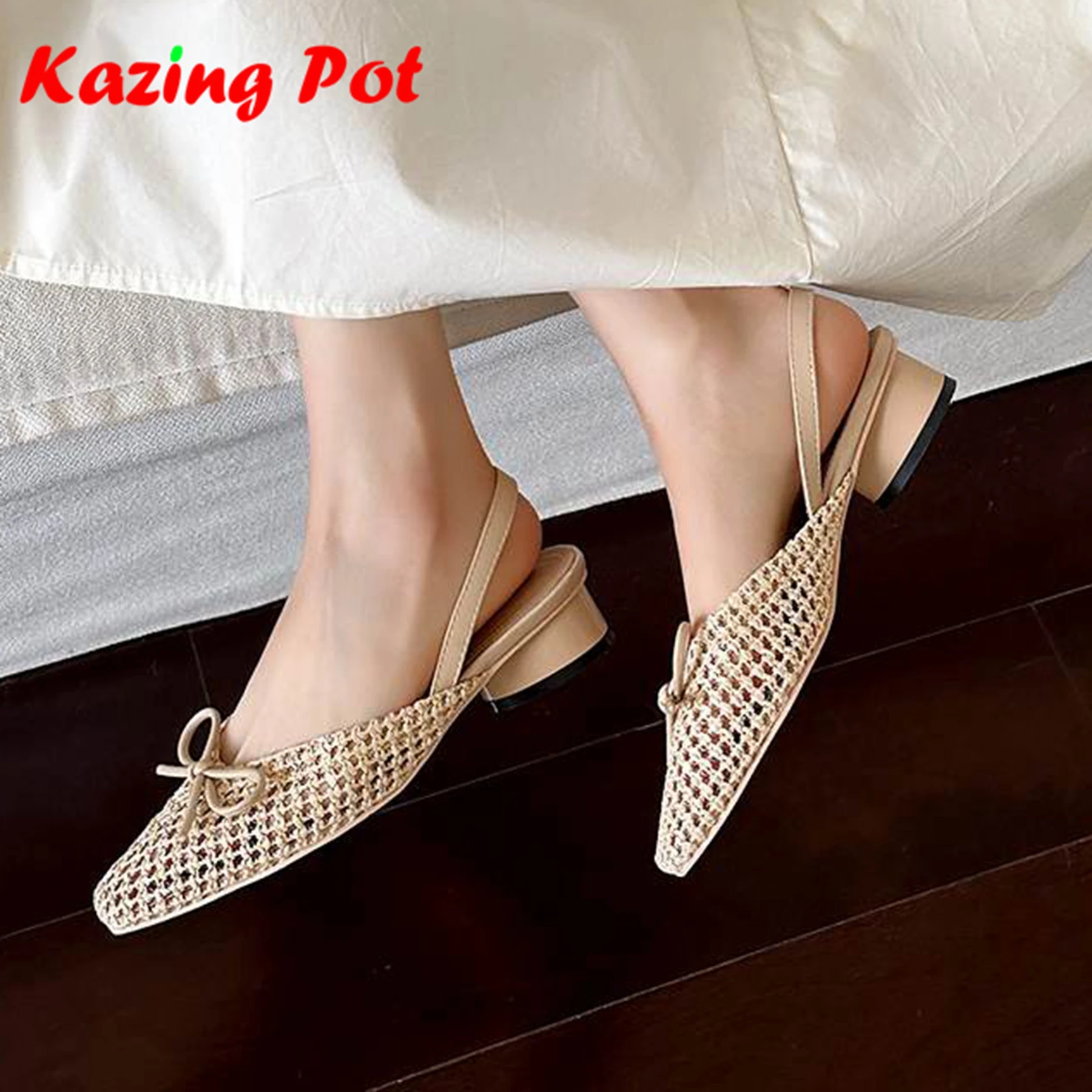 Krazing Pot Straw Weaving Peep Toe Low Heels Elegant Summer Shoes Slingback Elegant Dating Butterfly-knot Modern Women Sandals
Krazing Pot Straw Weaving Peep Toe Low Heels Elegant Summer Shoes Slingback Elegant Dating Butterfly-knot Modern Women Sandals