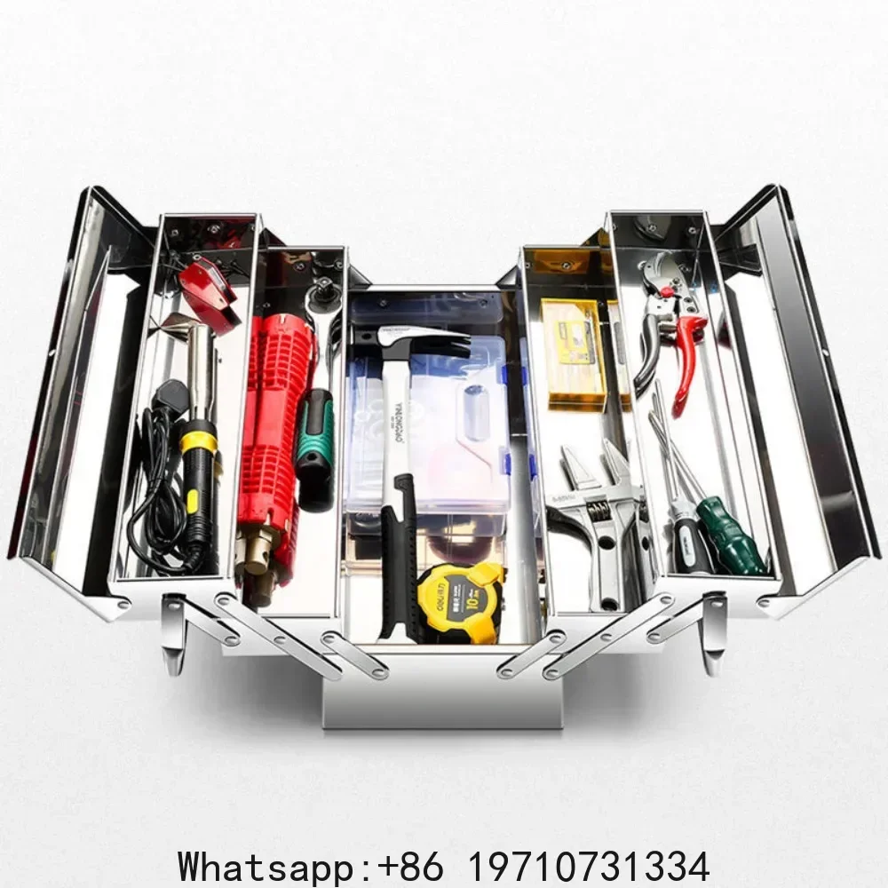Stainless Steel Hardware Toolbox Extra Large Three-layer Folding Empty Storage Case Home Auto Repair Multifunctional Tools Box
Stainless Steel Hardware Toolbox Extra Large Three-layer Folding Empty Storage Case Home Auto Repair Multifunctional Tools Box