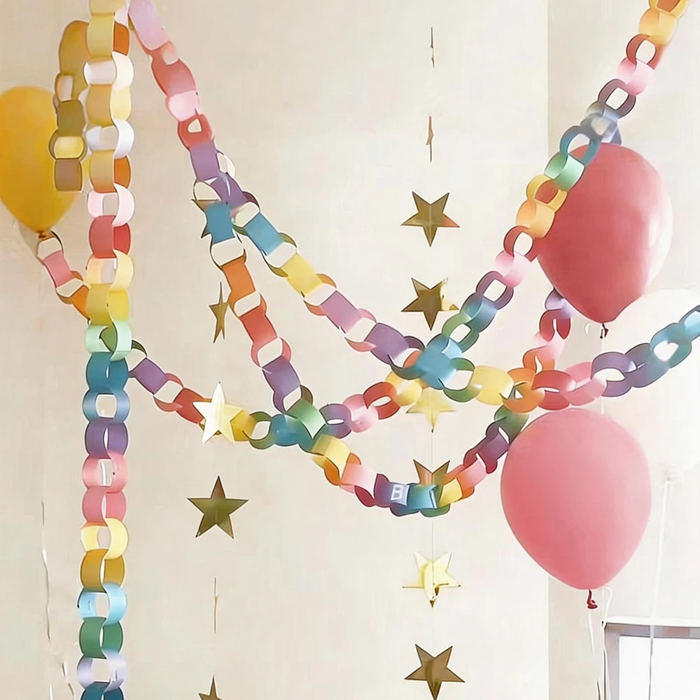 Colorful Paper Chain Garland Strips with Double Sided Tape DIY Construction Paper Chains for Birthday Wedding Kids Party Decor
Colorful Paper Chain Garland Strips with Double Sided Tape DIY Construction Paper Chains for Birthday Wedding Kids Party Decor
