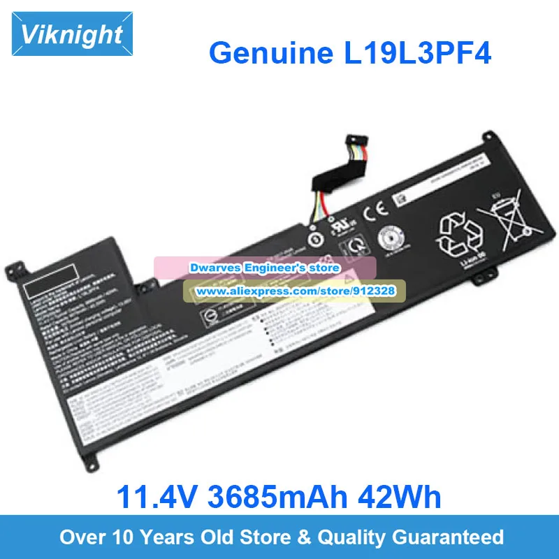 Genuine L19C3PF6 Battery L19L3PF4 11.25V 11.4V 42Wh for Lenovo IdeaPad 3 17IML05 S350 81WC 3-17ADA05 3-17ARE05 V17 IIL 82GX
Genuine L19C3PF6 Battery L19L3PF4 11.25V 11.4V 42Wh for Lenovo IdeaPad 3 17IML05 S350 81WC 3-17ADA05 3-17ARE05 V17 IIL 82GX