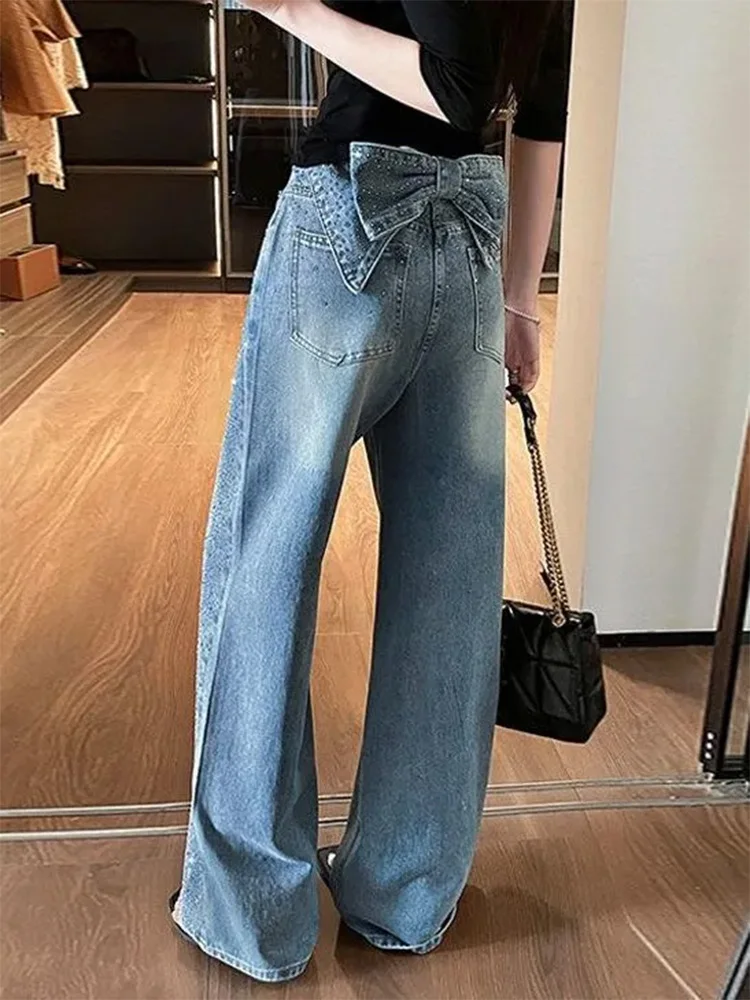American Style Knot Removable Denim Jeans Women Summer New Design Sense Hot Diamond Splicing Floor-Length Pants Trend
American Style Knot Removable Denim Jeans Women Summer New Design Sense Hot Diamond Splicing Floor-Length Pants Trend