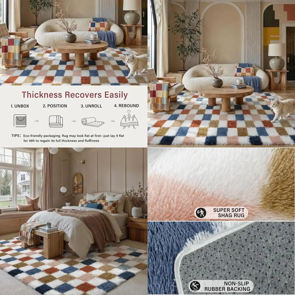 Modern 8x10 Rainbow Shag Rug, Washable Non-Slip, Super Soft for Living Room & Bedroom, Aesthetic Fluffy Carpet Decor
Modern 8x10 Rainbow Shag Rug, Washable Non-Slip, Super Soft for Living Room & Bedroom, Aesthetic Fluffy Carpet Decor