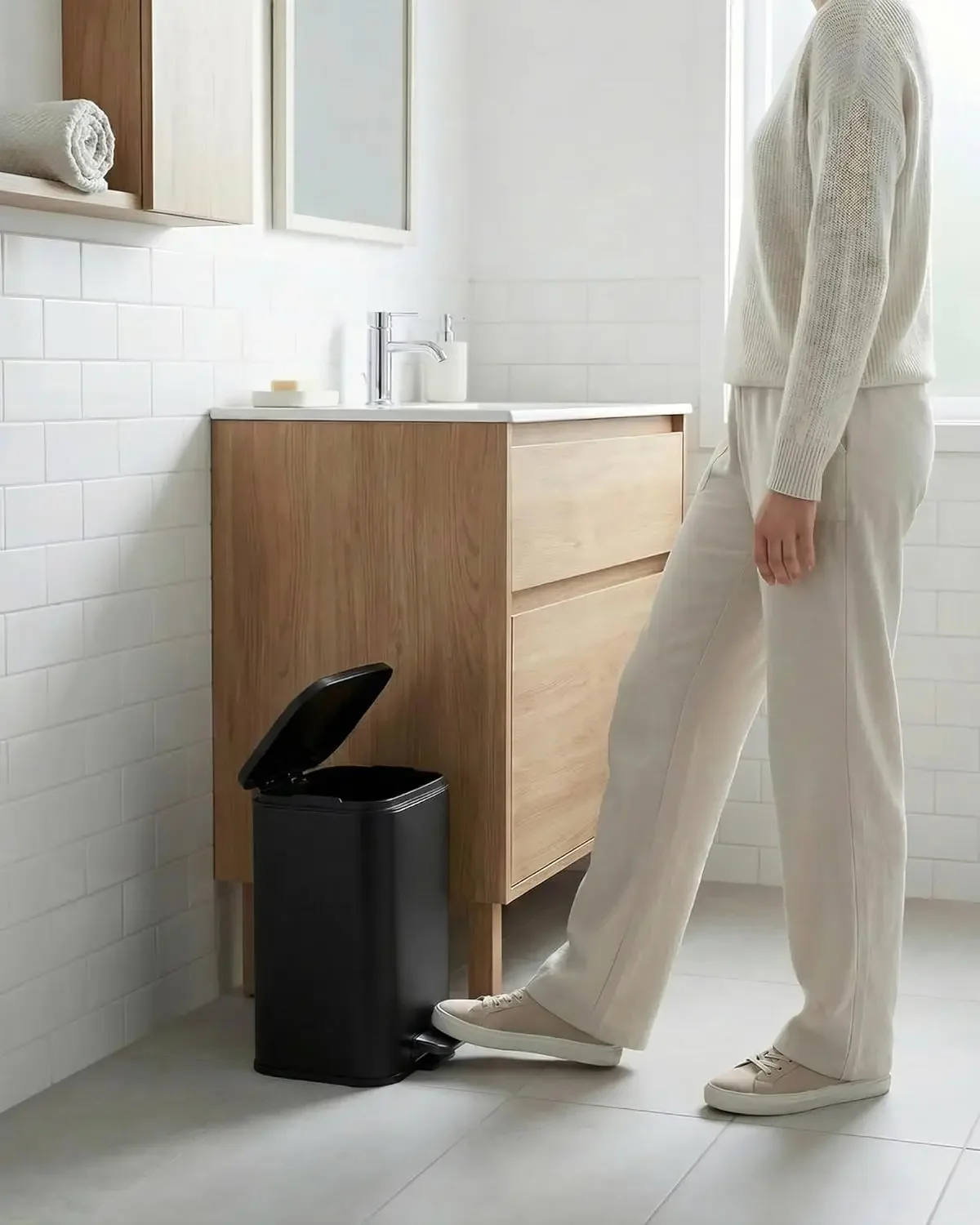 5L Stainless Steel Kitchen Trash Can, Step Garbage Bin with Soft-Close Lid and Removable Inner Bucket, Waste Container for Home
5L Stainless Steel Kitchen Trash Can, Step Garbage Bin with Soft-Close Lid and Removable Inner Bucket, Waste Container for Home