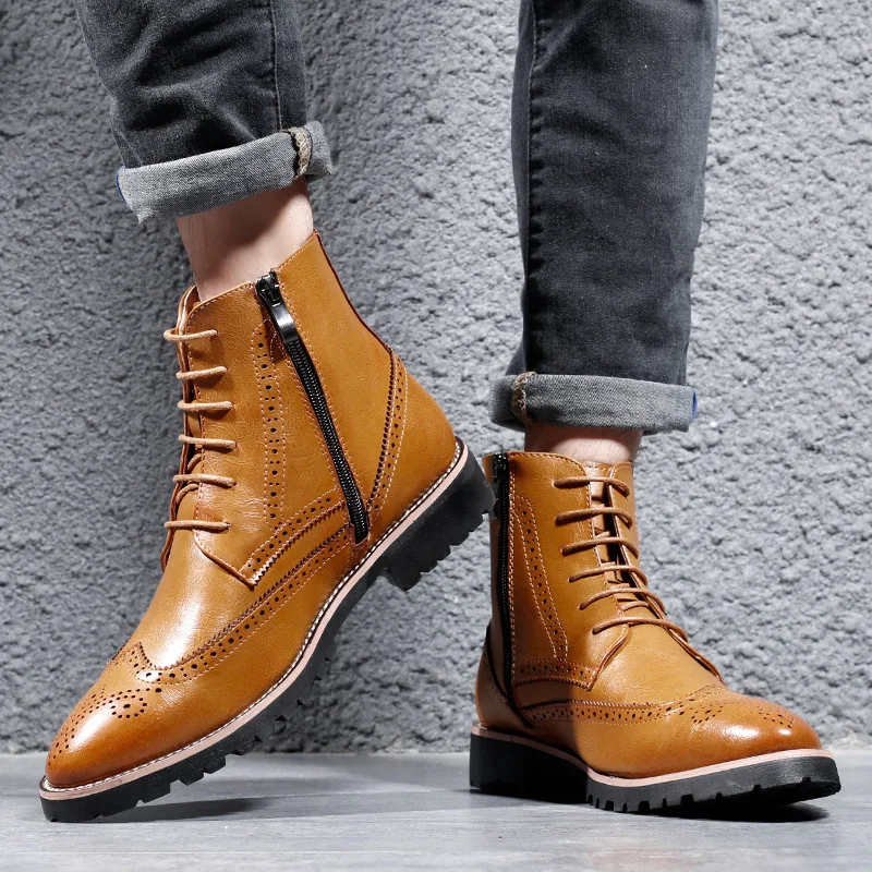 2023 New High Top Men's Boots Block Carved Boots Retro British Fashion Martin Boots Leather Boots
2023 New High Top Men's Boots Block Carved Boots Retro British Fashion Martin Boots Leather Boots