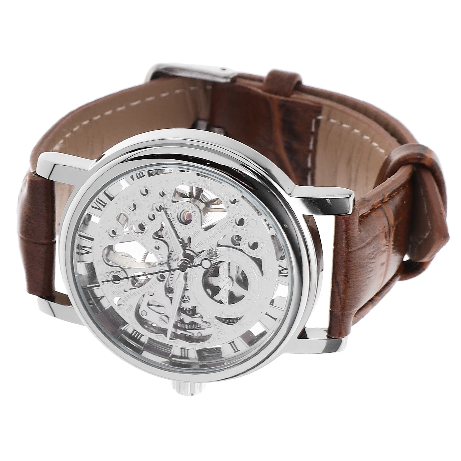 Men Automatic Mechanical Wrist Watch White Brown PU Band Automatic Movement Mechanical Wristwatch Hour Minute Men's Wrist Watch
Men Automatic Mechanical Wrist Watch White Brown PU Band Automatic Movement Mechanical Wristwatch Hour Minute Men's Wrist Watch