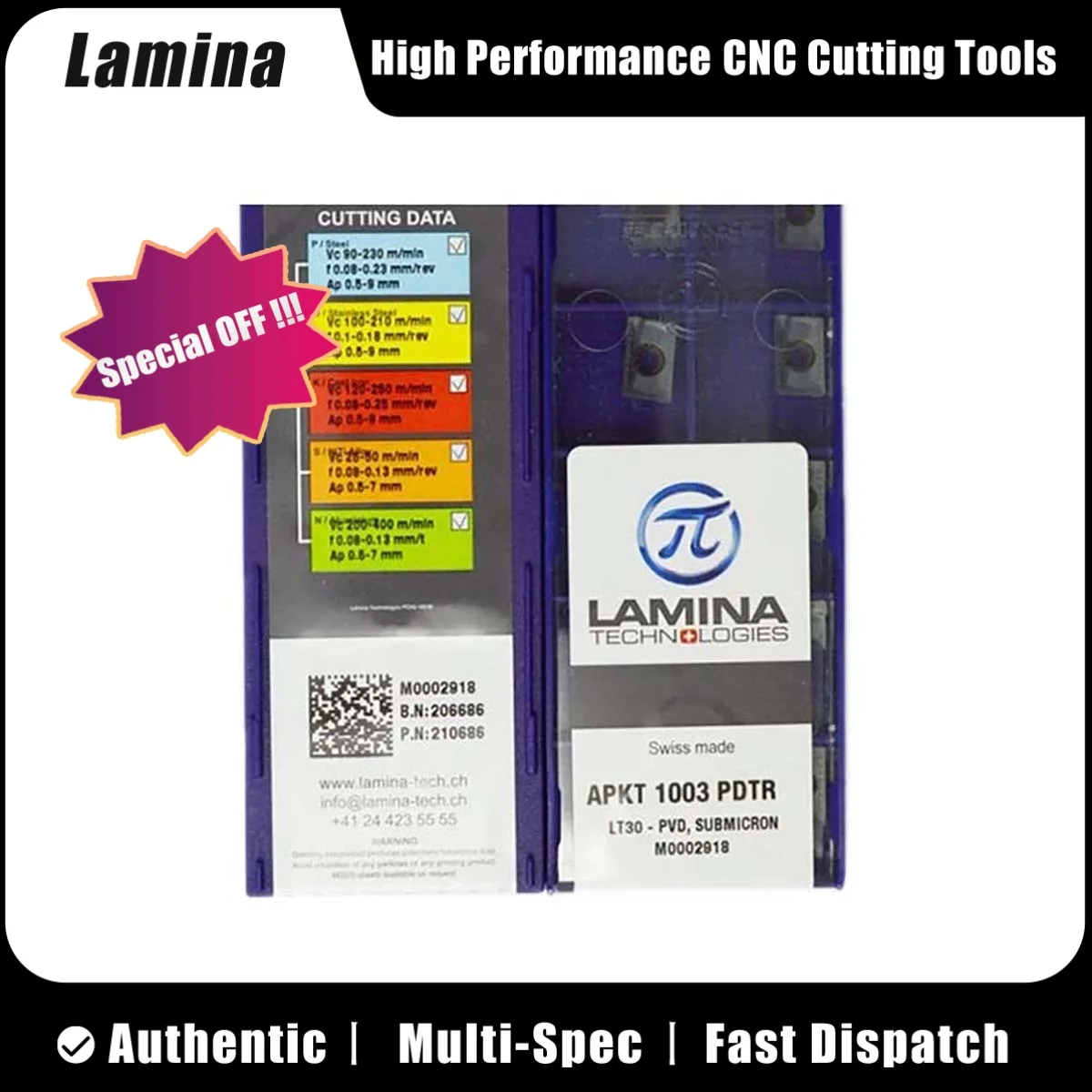 LAMINA Original APKT APKT160424 APKT1604 PDTR LT30 APKT1003 APKT100308 Tool Inserts Carbide Milling Turning Milling Cutter
LAMINA Original APKT APKT160424 APKT1604 PDTR LT30 APKT1003 APKT100308 Tool Inserts Carbide Milling Turning Milling Cutter