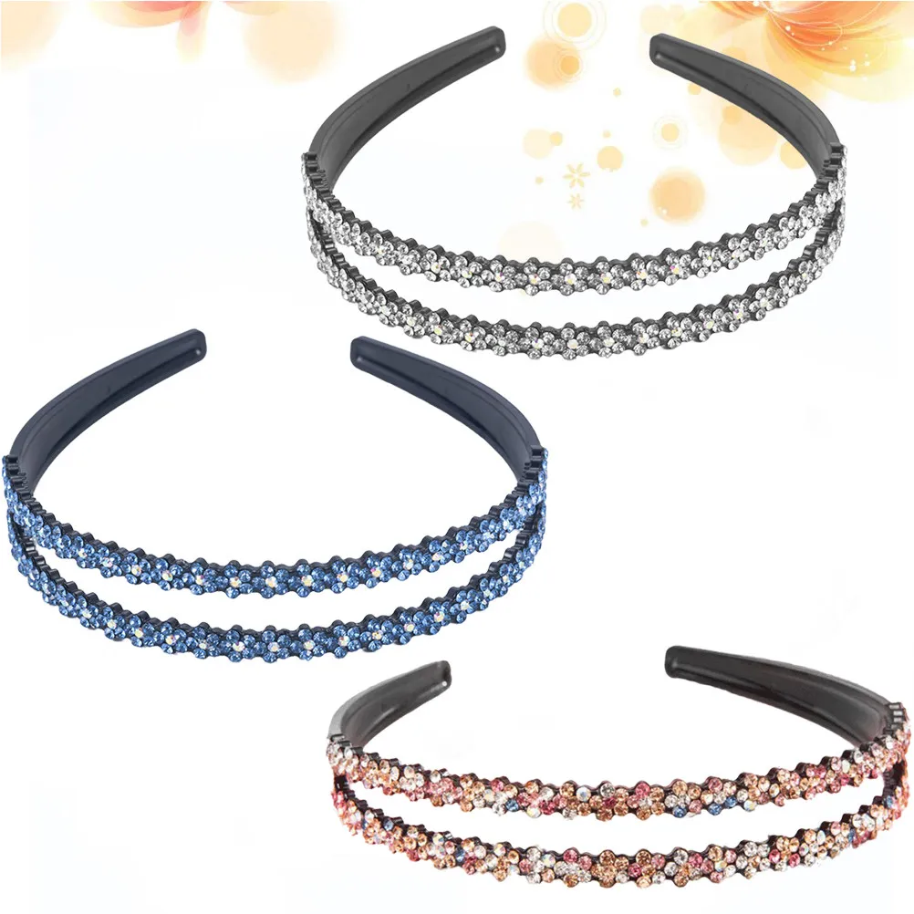 3Pcs Non-Slip Rhinestone Hairbands Double Row Antiskid Headwear for Women Girls Elegant Boutique Hair Hoop Everyday Makeup Mask
3Pcs Non-Slip Rhinestone Hairbands Double Row Antiskid Headwear for Women Girls Elegant Boutique Hair Hoop Everyday Makeup Mask