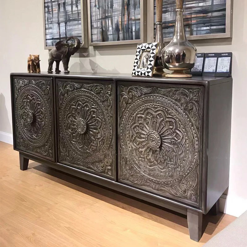 Side Cabinet Four Door Carved Oak Solid Wood Entrance Locker
Side Cabinet Four Door Carved Oak Solid Wood Entrance Locker