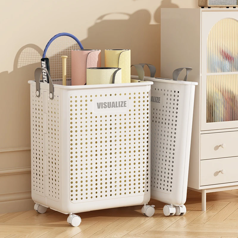 Yoga mat storage basket with wheels, home fitness equipment organizer, badminton sports foldable storage plastic rack
Yoga mat storage basket with wheels, home fitness equipment organizer, badminton sports foldable storage plastic rack