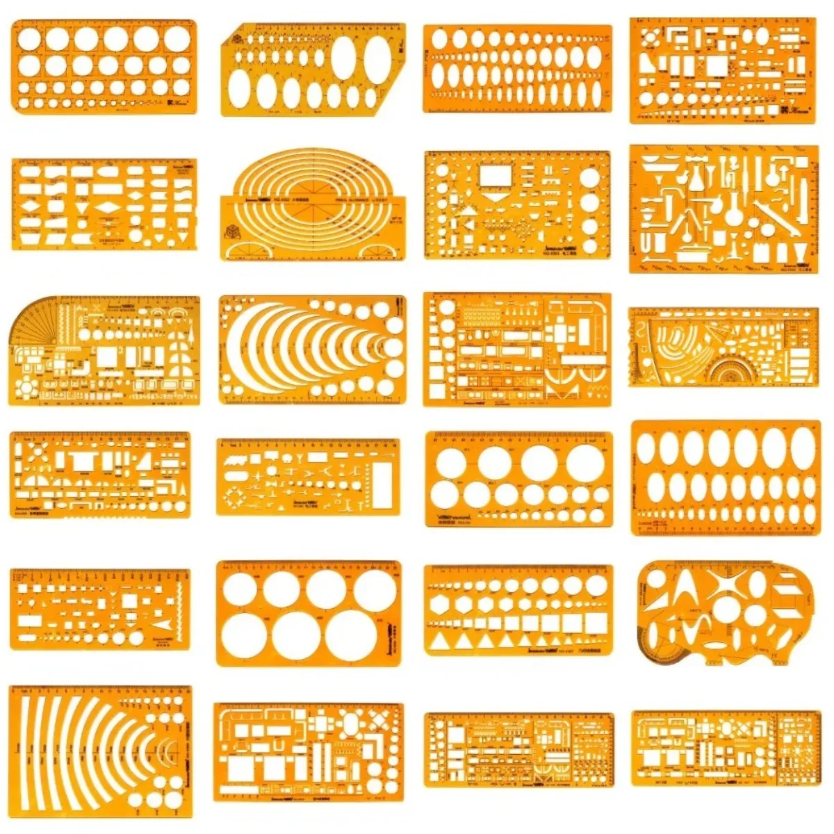 Geometric Drawing Template Set With Measuring Ruler - Yellow Transparent Plastic Tools+Bonus PE Zipper Bag - For Architecture
Geometric Drawing Template Set With Measuring Ruler - Yellow Transparent Plastic Tools+Bonus PE Zipper Bag - For Architecture