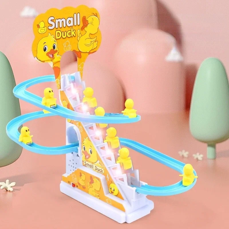 Children Toy Duck DIY Rail Racing Track Small Duck Climbing Stairs Toy Electric Car Staircase Music Educational Toy for Kid 3-5Y
Children Toy Duck DIY Rail Racing Track Small Duck Climbing Stairs Toy Electric Car Staircase Music Educational Toy for Kid 3-5Y