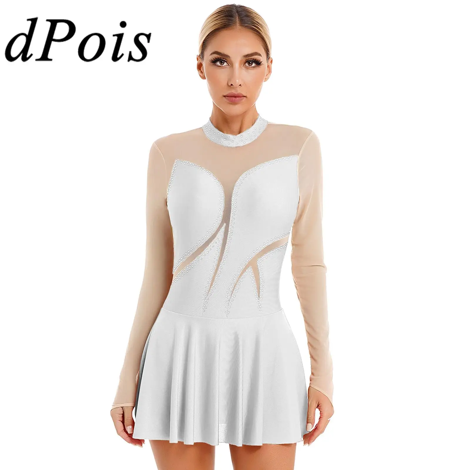 Womens Sheer Mesh Long Sleeve Ballet Lyrical Dance Leotard Dress Rhythmic Gymnastics Dancewear Adults Woman Figure Skating Dress
Womens Sheer Mesh Long Sleeve Ballet Lyrical Dance Leotard Dress Rhythmic Gymnastics Dancewear Adults Woman Figure Skating Dress