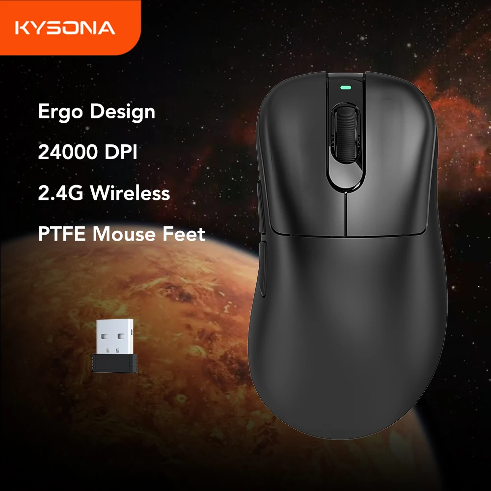 KYSONA Mars SE Wireless Gaming Mouse Bluetooth Mice Ergonomic 57g Lightweight 1KHz Polling Rate 24000DPI For Laptop PC
KYSONA Mars SE Wireless Gaming Mouse Bluetooth Mice Ergonomic 57g Lightweight 1KHz Polling Rate 24000DPI For Laptop PC