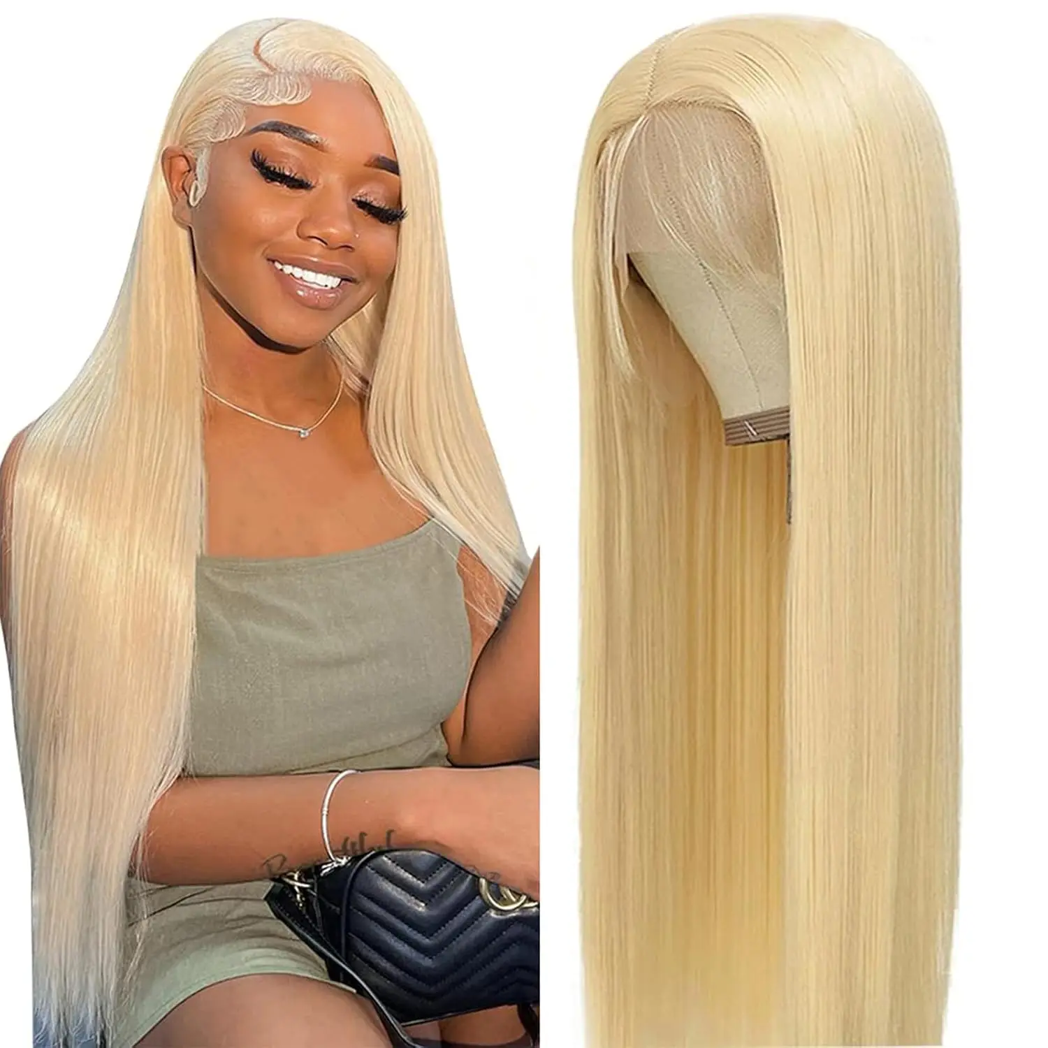 HD Transparent 613 Blonde Straight 13x6 Lace Frontal Wig Brazilian Colored Preplucked Lace Front Wig Human Hair For Women
HD Transparent 613 Blonde Straight 13x6 Lace Frontal Wig Brazilian Colored Preplucked Lace Front Wig Human Hair For Women