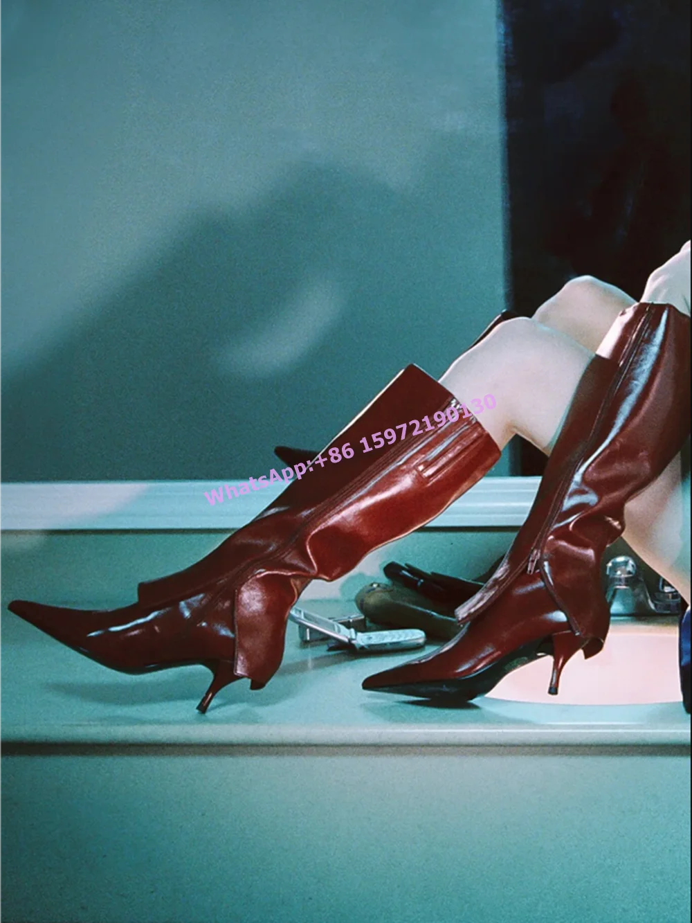 Burgundy Knee High Boots Kitten Heels Pointy Toe Zipper Turn Over Edges Long Winter Sexy Shoes Fashion Ladies Leather Boots
Burgundy Knee High Boots Kitten Heels Pointy Toe Zipper Turn Over Edges Long Winter Sexy Shoes Fashion Ladies Leather Boots