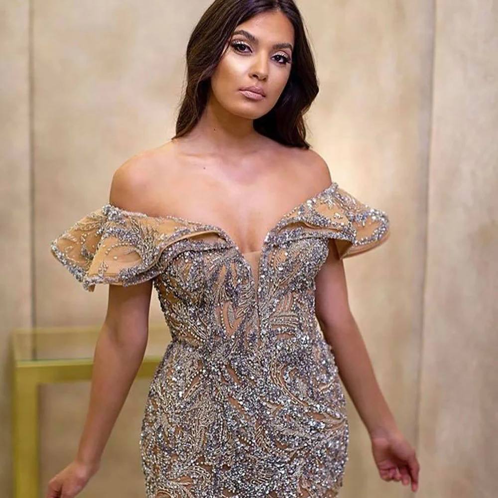 Luxury Crystal Evening Dresses With Detachable Train Women Beaded Prom Dress Cap Sleeves Champagne Tulle Party Gowns
Luxury Crystal Evening Dresses With Detachable Train Women Beaded Prom Dress Cap Sleeves Champagne Tulle Party Gowns