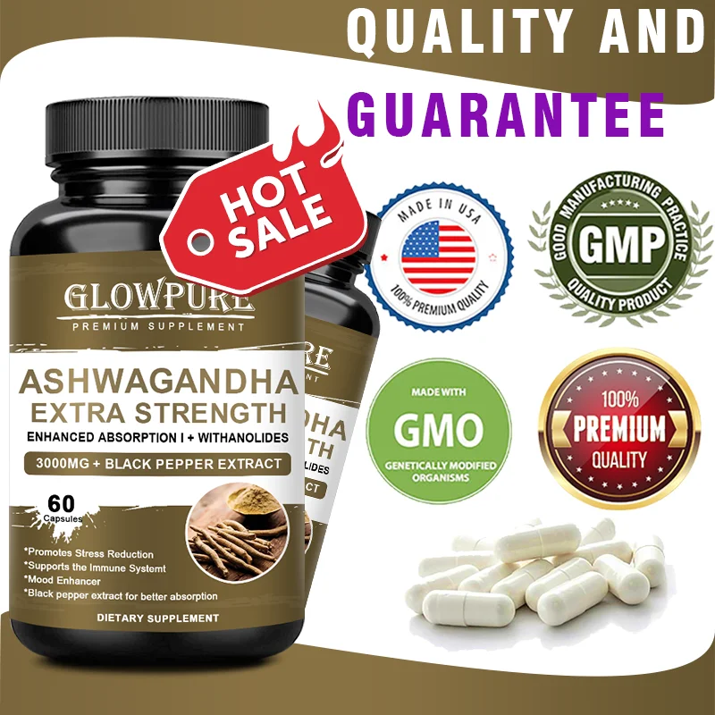 Premium Ashwagandha Adaptogen Capsules - Relieves Stress & Anxiety, Enhances Energy, Stamina & Mental Focus, Non-GMO Vegan
Premium Ashwagandha Adaptogen Capsules - Relieves Stress & Anxiety, Enhances Energy, Stamina & Mental Focus, Non-GMO Vegan