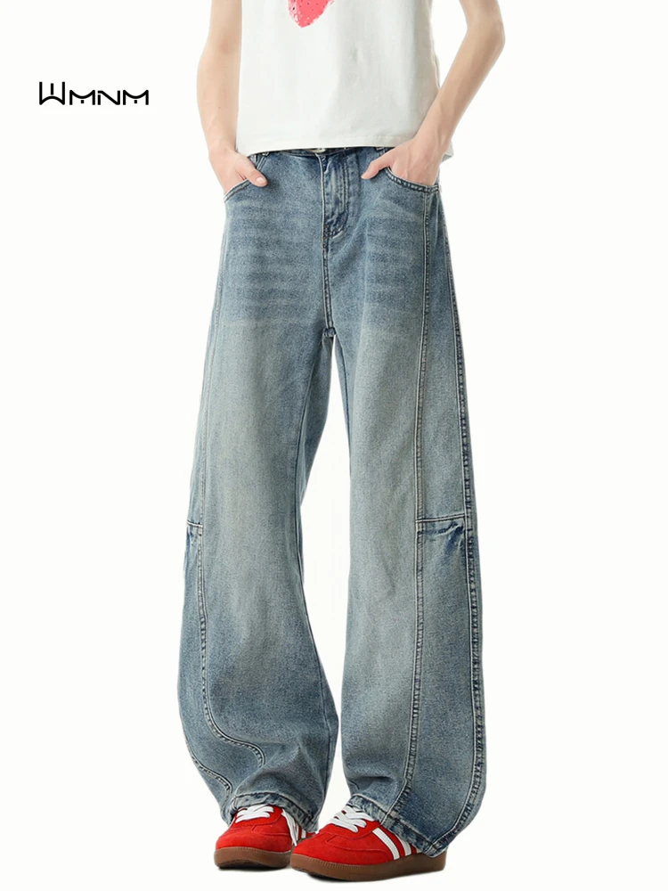 Wmnm Men's Summer Waed Wide Leg Straight Cut Jeans Knife Faionable Casual High Street Trousers mid Waist Zipper
Wmnm Men's Summer Waed Wide Leg Straight Cut Jeans Knife Faionable Casual High Street Trousers mid Waist Zipper
