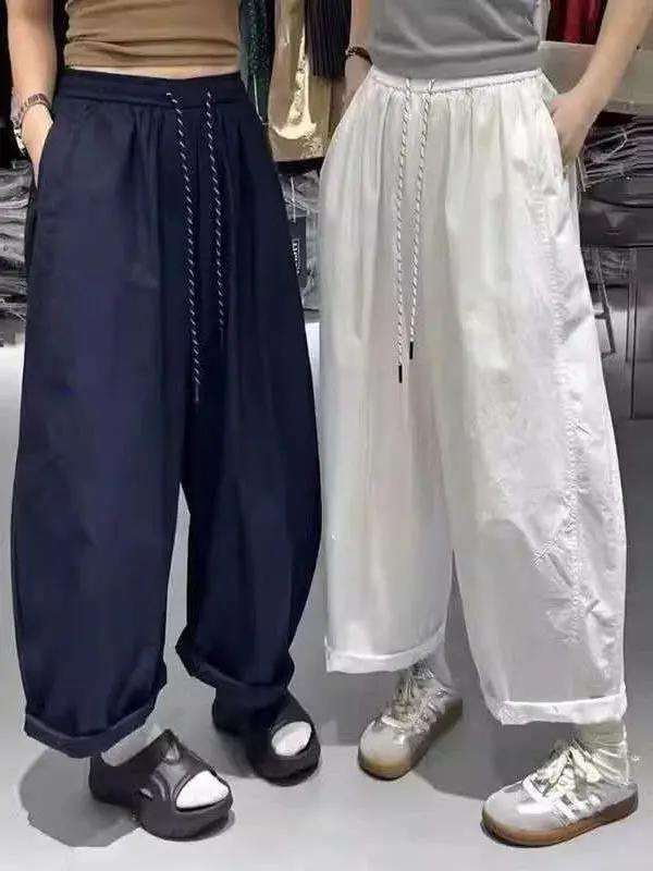 Loose Wide Leg Blue Jeans High Waist Nine Points Thin Pure Color Summer Casual Trousers for Women Commute Style Harlan Pants
Loose Wide Leg Blue Jeans High Waist Nine Points Thin Pure Color Summer Casual Trousers for Women Commute Style Harlan Pants
