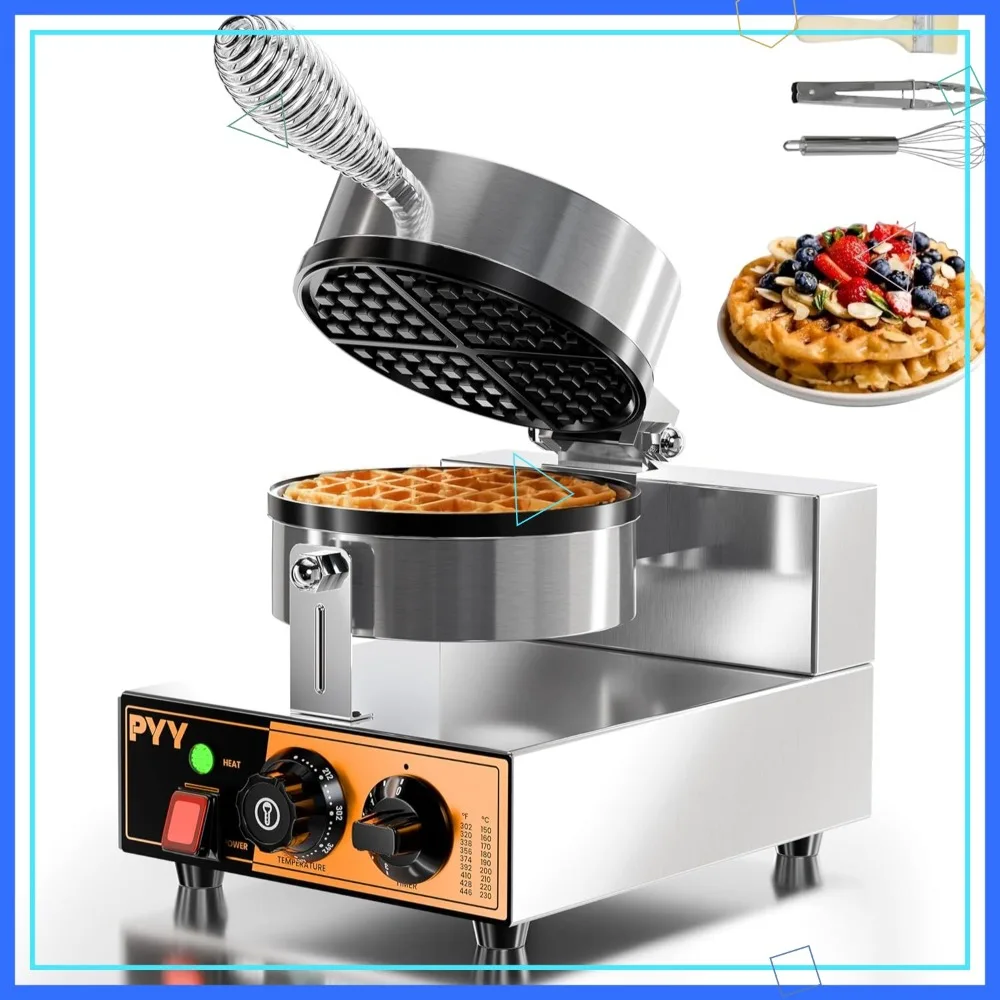 1300W Non-stick Waffle Maker, 20 Pcs/H Belgian Waffle Iron, Adjustable Temp & Time Control for Home Kitchen Breakfast
1300W Non-stick Waffle Maker, 20 Pcs/H Belgian Waffle Iron, Adjustable Temp & Time Control for Home Kitchen Breakfast