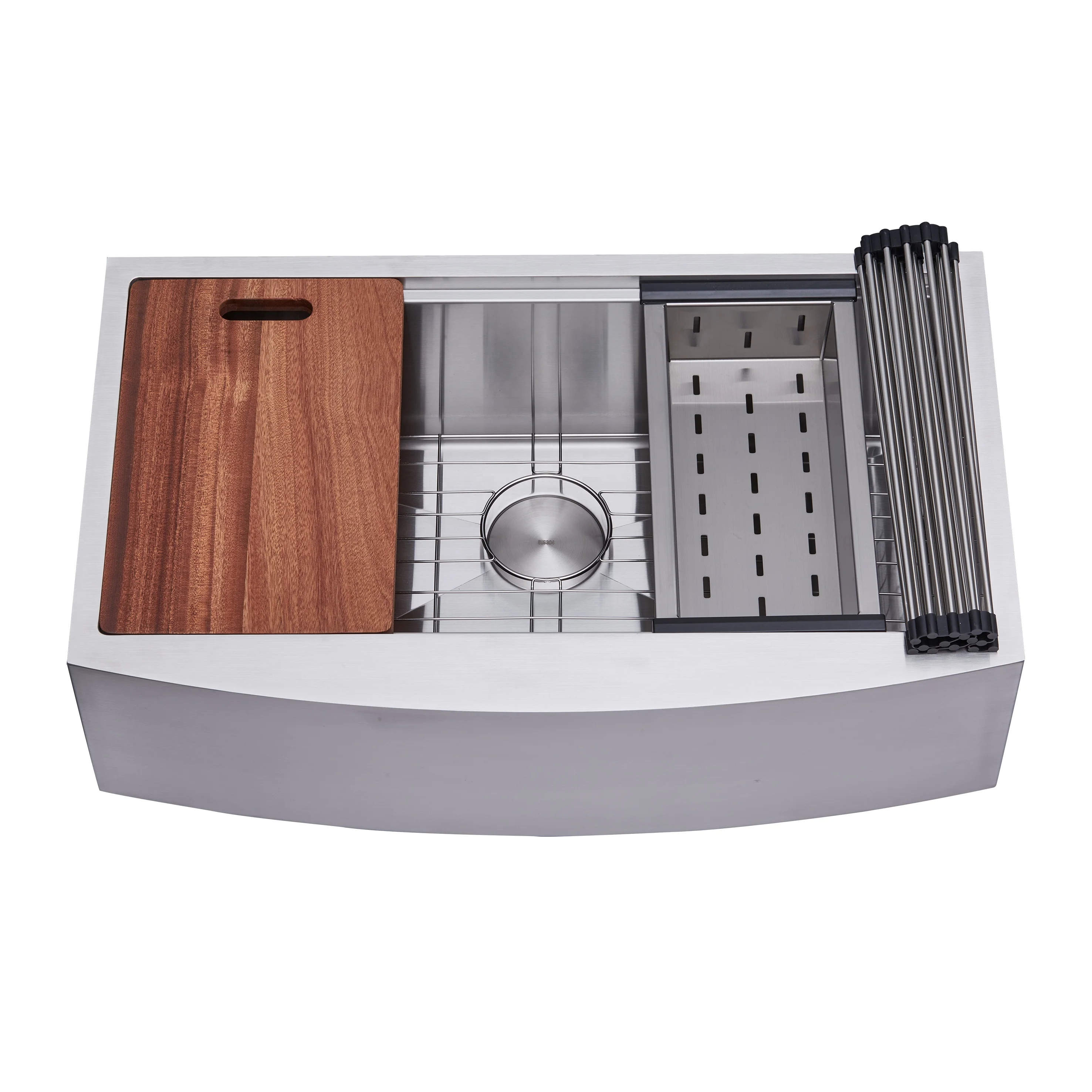 16 Gauge Handmade Apron Front Farm Style Stainless Steel Workstation Undermount Sink, Deep Single Bowl with Work Ledge
16 Gauge Handmade Apron Front Farm Style Stainless Steel Workstation Undermount Sink, Deep Single Bowl with Work Ledge