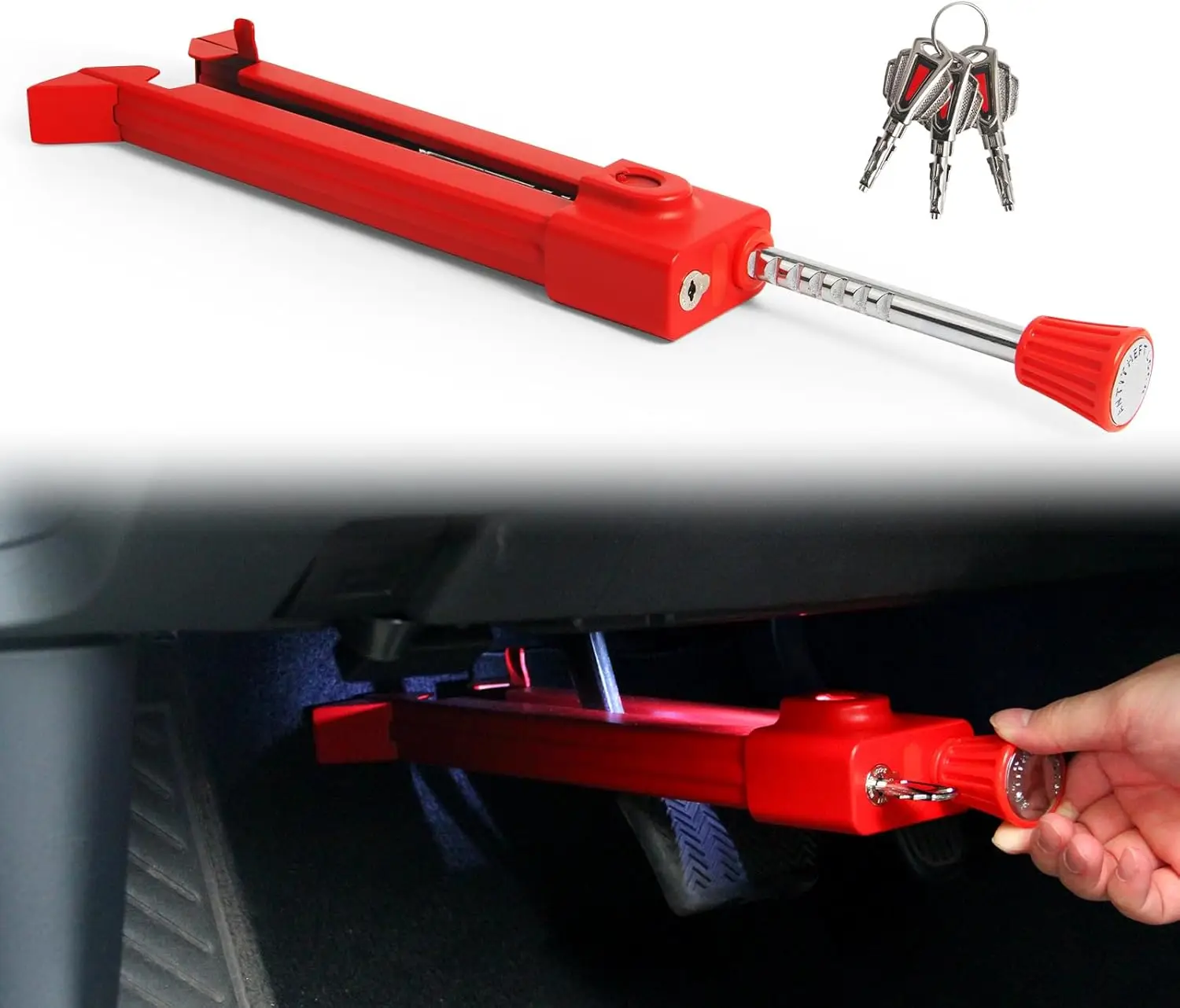Anti Theft Car Device, Brake Pedal Lock for Car Security, Tactical Pedal Lock for SUV/Truck/Van
Anti Theft Car Device, Brake Pedal Lock for Car Security, Tactical Pedal Lock for SUV/Truck/Van