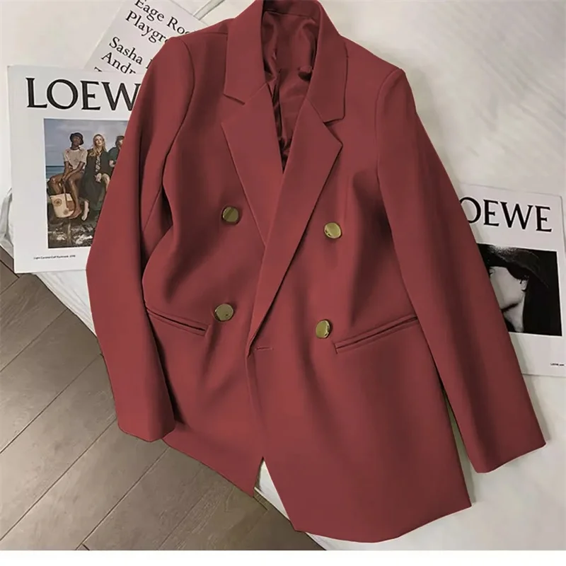 Candy Color OL Blazer Spring Autumn Notched Long Sleeve Double Breasted Metal Button Slim Pocket Blazer Coa
Candy Color OL Blazer Spring Autumn Notched Long Sleeve Double Breasted Metal Button Slim Pocket Blazer Coa