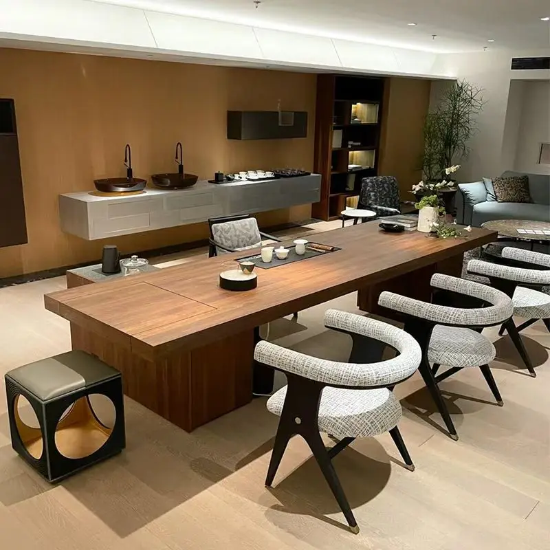 New Chinese style, black walnut, tea table and chairs, combination, high end, office, reception, tea table, zen
New Chinese style, black walnut, tea table and chairs, combination, high end, office, reception, tea table, zen