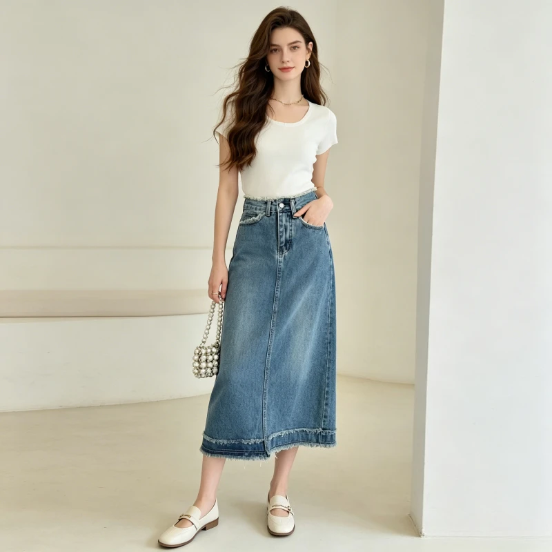 Denim Skirts Women Mid Length Skirt Frayed Vintage Washed Distressed A Line Slim Fit Hip Wrap Elegant Y2k Streetwear Work 2026
Denim Skirts Women Mid Length Skirt Frayed Vintage Washed Distressed A Line Slim Fit Hip Wrap Elegant Y2k Streetwear Work 2026