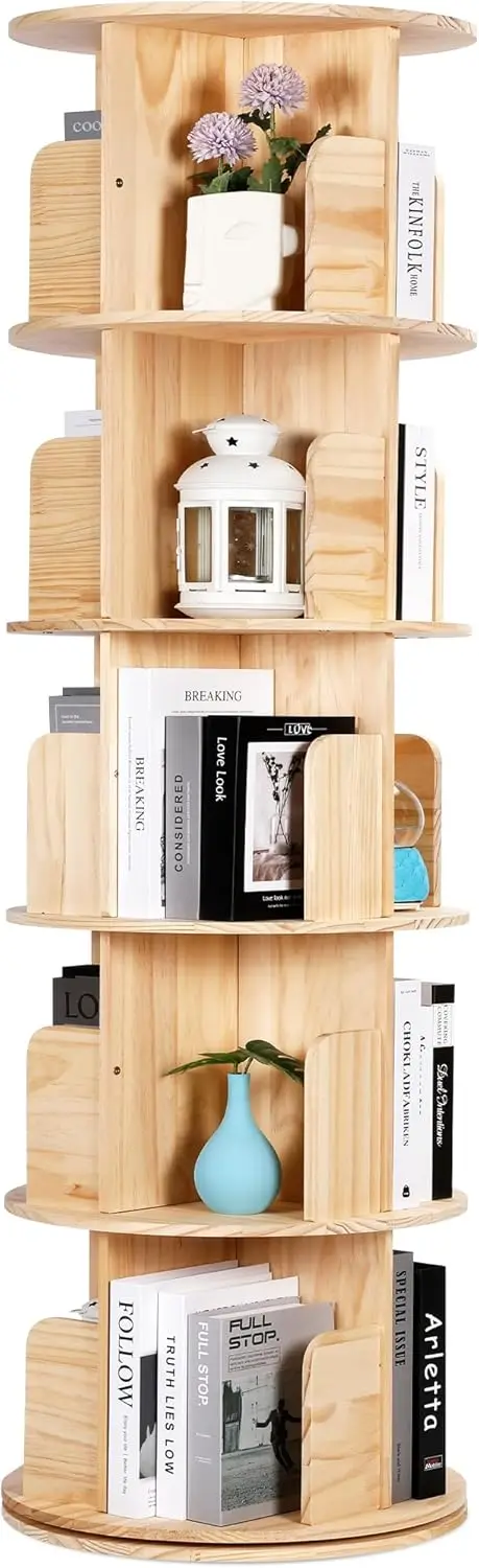 Rotating Bookshelf Tower, 5 Tiers Floor Standing Bookcase Storage Rack, 360 Display Round Spinning Bookshelf With Detachable
Rotating Bookshelf Tower, 5 Tiers Floor Standing Bookcase Storage Rack, 360 Display Round Spinning Bookshelf With Detachable