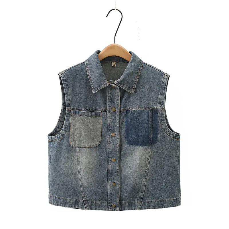 Fashion Front Button Denim Waistcoat Vintage Turn-Down Collar Sleeveless 2024 Women Female Outerwear Chic Vest Tops
Fashion Front Button Denim Waistcoat Vintage Turn-Down Collar Sleeveless 2024 Women Female Outerwear Chic Vest Tops