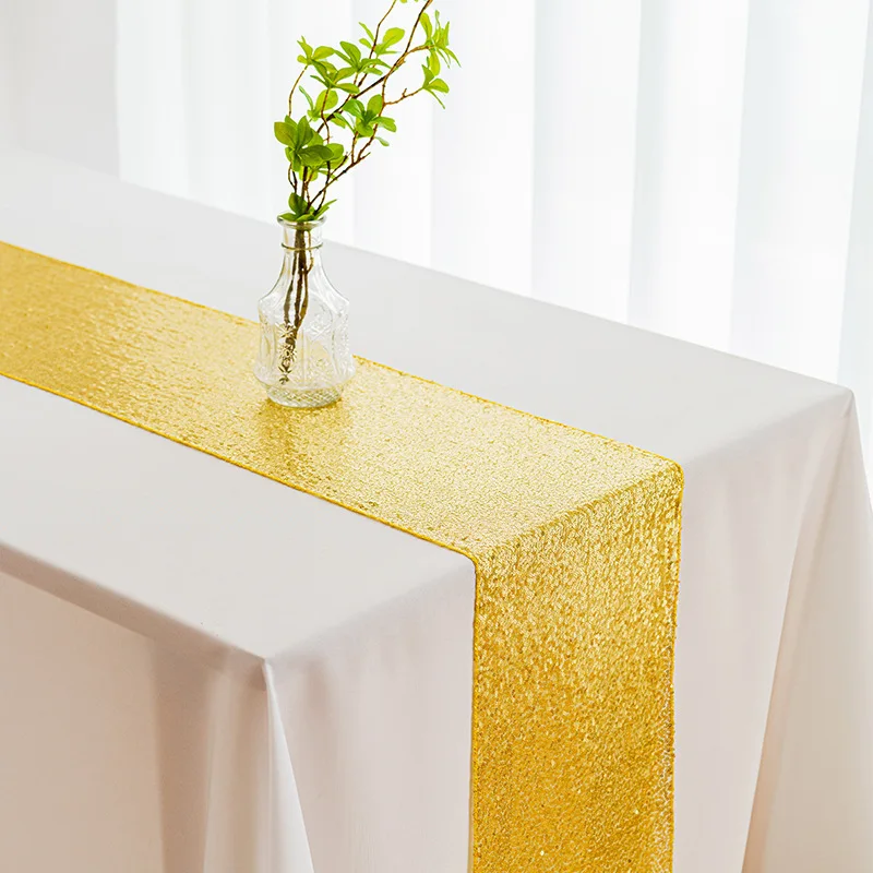 Wholesale Glitter Table Runners Golden Red Polyester Shining Sequins Full Embroidery for Hotel Weddings and Christmas Decoration
Wholesale Glitter Table Runners Golden Red Polyester Shining Sequins Full Embroidery for Hotel Weddings and Christmas Decoration