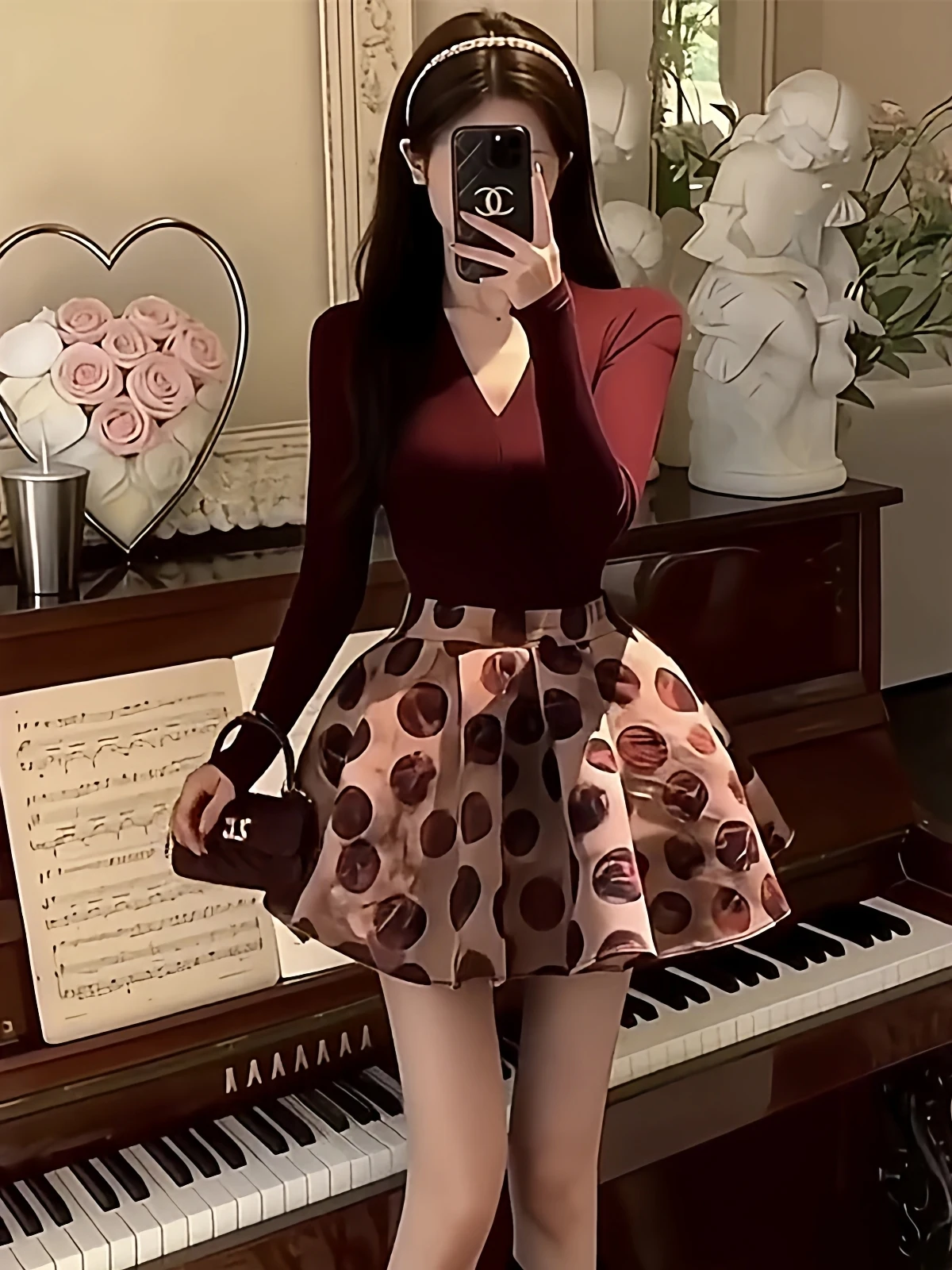 Red Long Sleeve V-Neck Slim Fit T-Shirt High Waist Puffy Skirt Set Women's Fashion Autumn Winter Chic Bodycon Outfit
Red Long Sleeve V-Neck Slim Fit T-Shirt High Waist Puffy Skirt Set Women's Fashion Autumn Winter Chic Bodycon Outfit