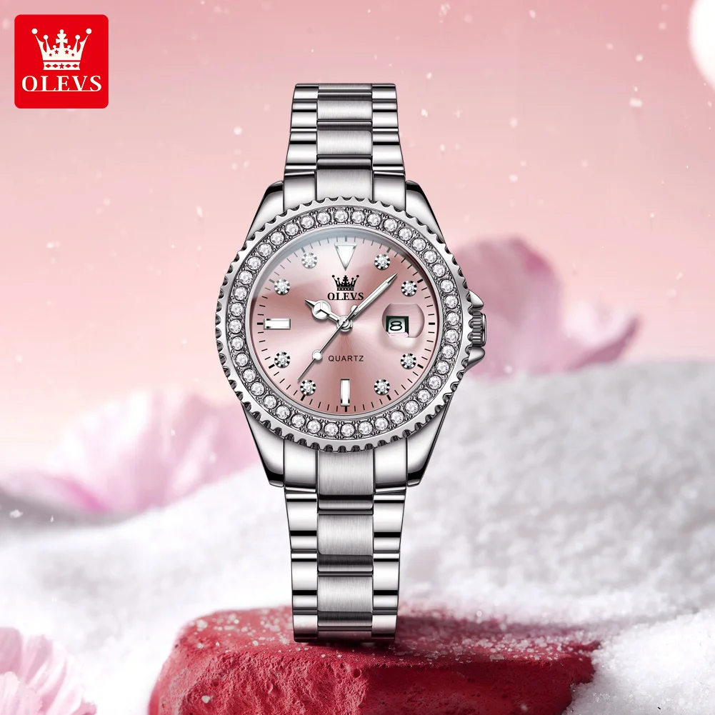 OLEVS 9945 Luxury Women Original Quartz Movement Watch Diamond Scale Stainless Steel Bracelet Luminous Function 30M Waterproof Watch
OLEVS 9945 Luxury Women Original Quartz Movement Watch Diamond Scale Stainless Steel Bracelet Luminous Function 30M Waterproof Watch