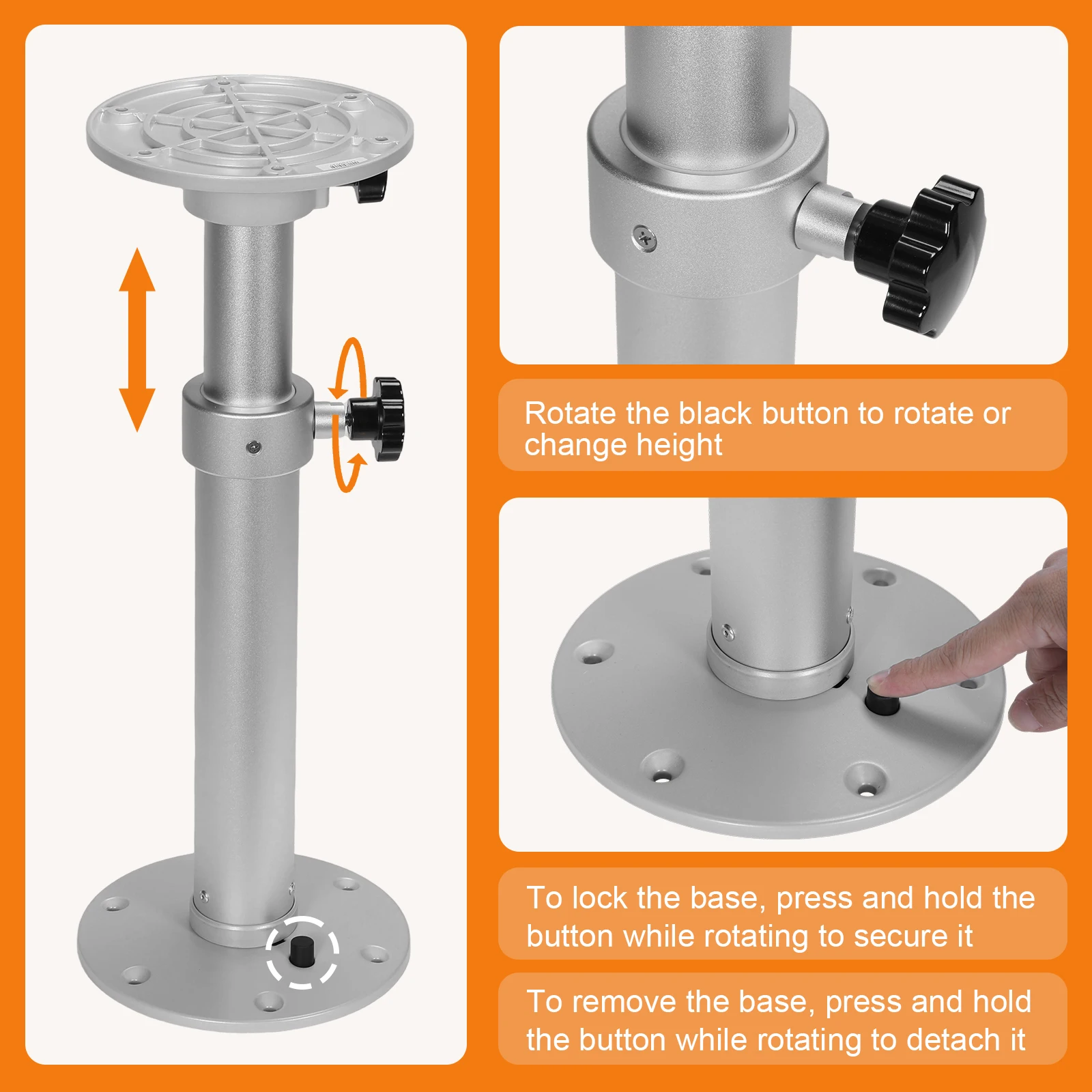 Опора-основание для стола RV, одноколенчатая подъемная система, съемное основание для стола 27,5 дюйма для лодок, яхт, автодомов, караванов
Опора-основание для стола RV, одноколенчатая подъемная система, съемное основание для стола 27,5 дюйма для лодок, яхт, автодомов, караванов