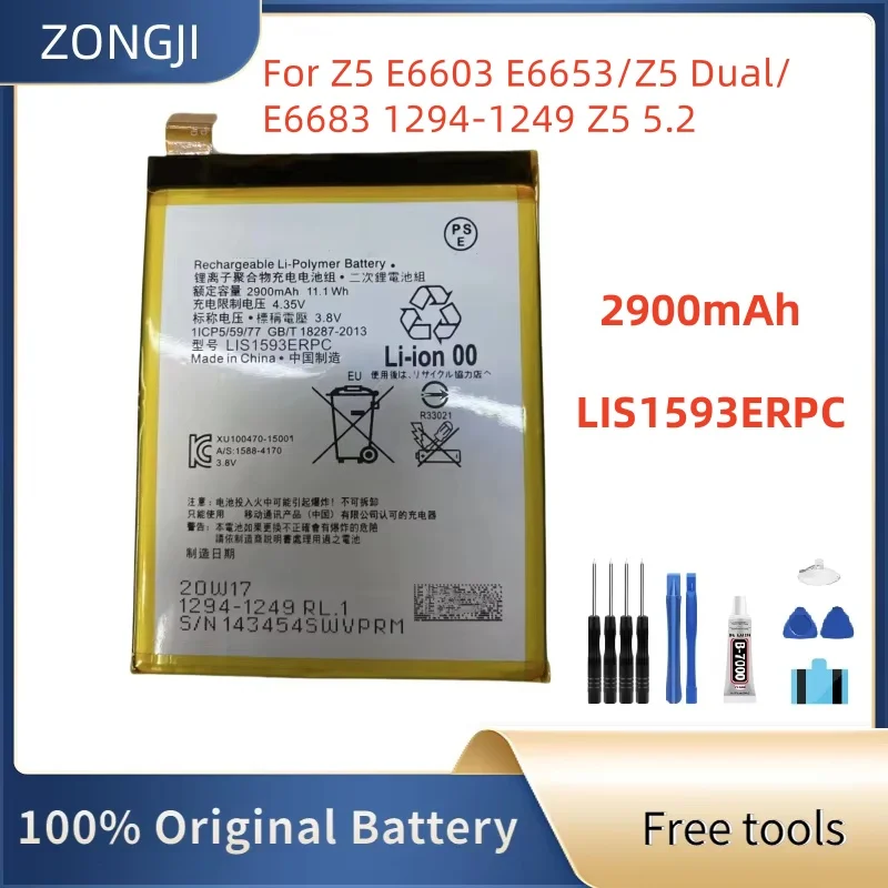 Новый аккумулятор LIS1593ERPC 2900 мАч для Z5 E6603 E6653/Z5 Dual/ E6683 1294-1249 Z5 5,2 аккумулятор мобильного телефона + бесплатные инструменты 
Новый аккумулятор LIS1593ERPC 2900 мАч для Z5 E6603 E6653/Z5 Dual/ E6683 1294-1249 Z5 5,2 аккумулятор мобильного телефона + бесплатные инструменты
