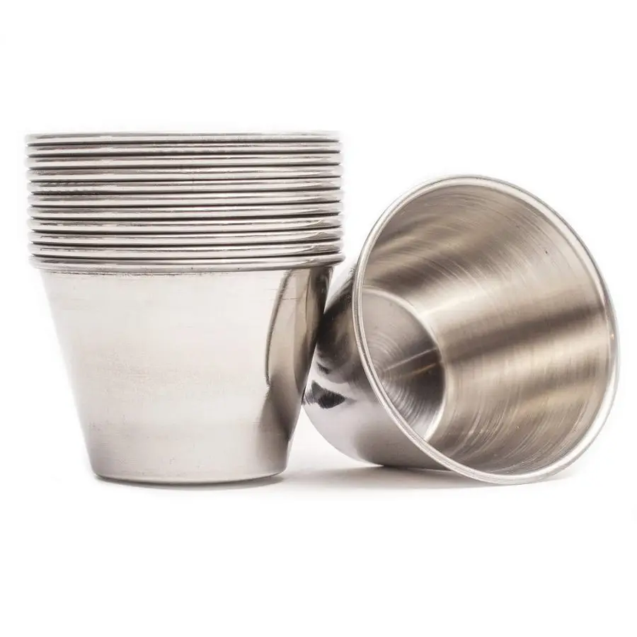Ramekins Stainless Steel Condiment Sauce Cups, Metal Ramekins, Commercial Grade, Multifunctional, Ideal for All Hot and Cold Sau
Ramekins Stainless Steel Condiment Sauce Cups, Metal Ramekins, Commercial Grade, Multifunctional, Ideal for All Hot and Cold Sau