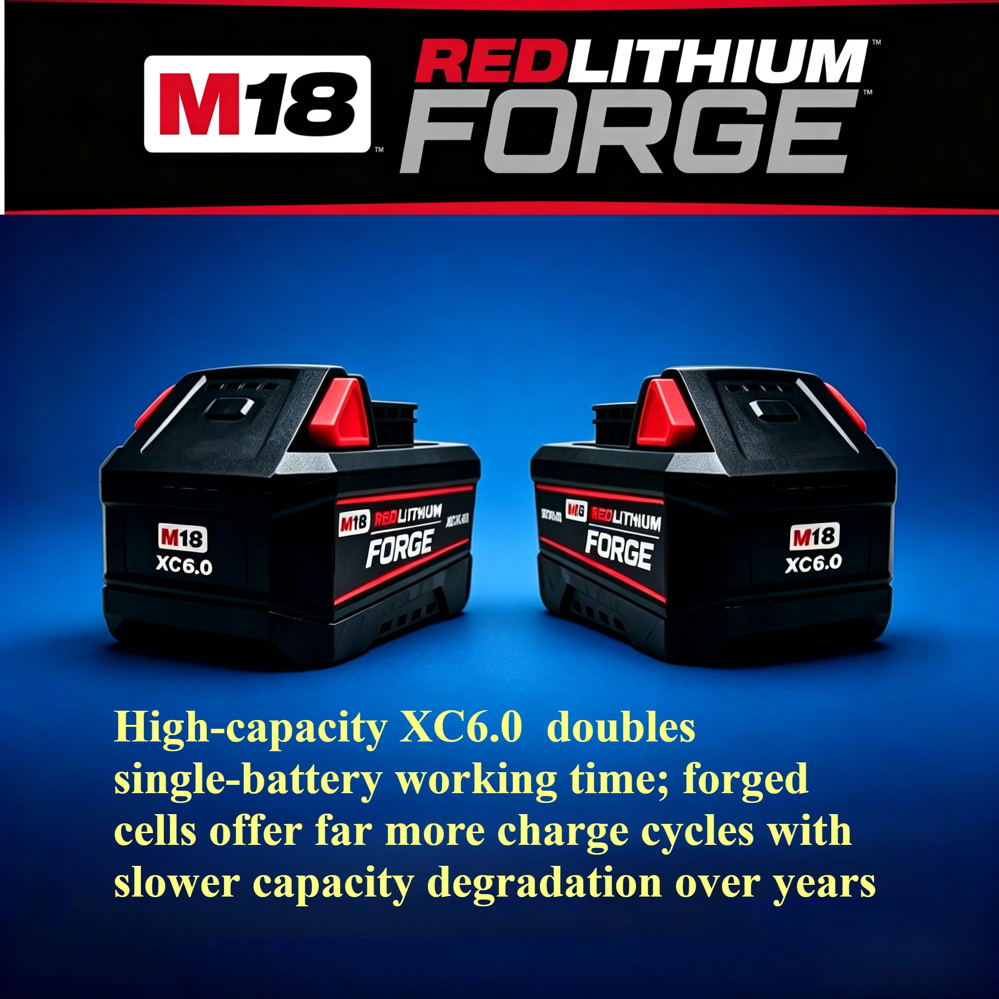 48-11-1861 FOR Milwaukee M18 XC6.0 FORGE 18V 6.0Ah Lithium Battery, Fast Charge Anti Overheat Fit Reciprocating Saw Power Tools
48-11-1861 FOR Milwaukee M18 XC6.0 FORGE 18V 6.0Ah Lithium Battery, Fast Charge Anti Overheat Fit Reciprocating Saw Power Tools