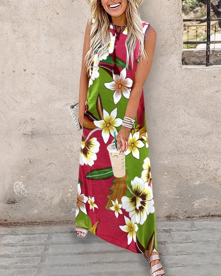 Womens Dresses 2024 Summer Vintage Striped Colorblock Floral Print Round Neck Sleeveless Daily Vacation Maxi Straight Dress
Womens Dresses 2024 Summer Vintage Striped Colorblock Floral Print Round Neck Sleeveless Daily Vacation Maxi Straight Dress