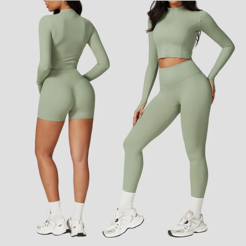 Seamless Yoga Sets Sports Fitness High Waist Hip-lifting Tight Naked Shockproof Sports Bra Tracksuit Gym Yoga Three-piece Suit
Seamless Yoga Sets Sports Fitness High Waist Hip-lifting Tight Naked Shockproof Sports Bra Tracksuit Gym Yoga Three-piece Suit