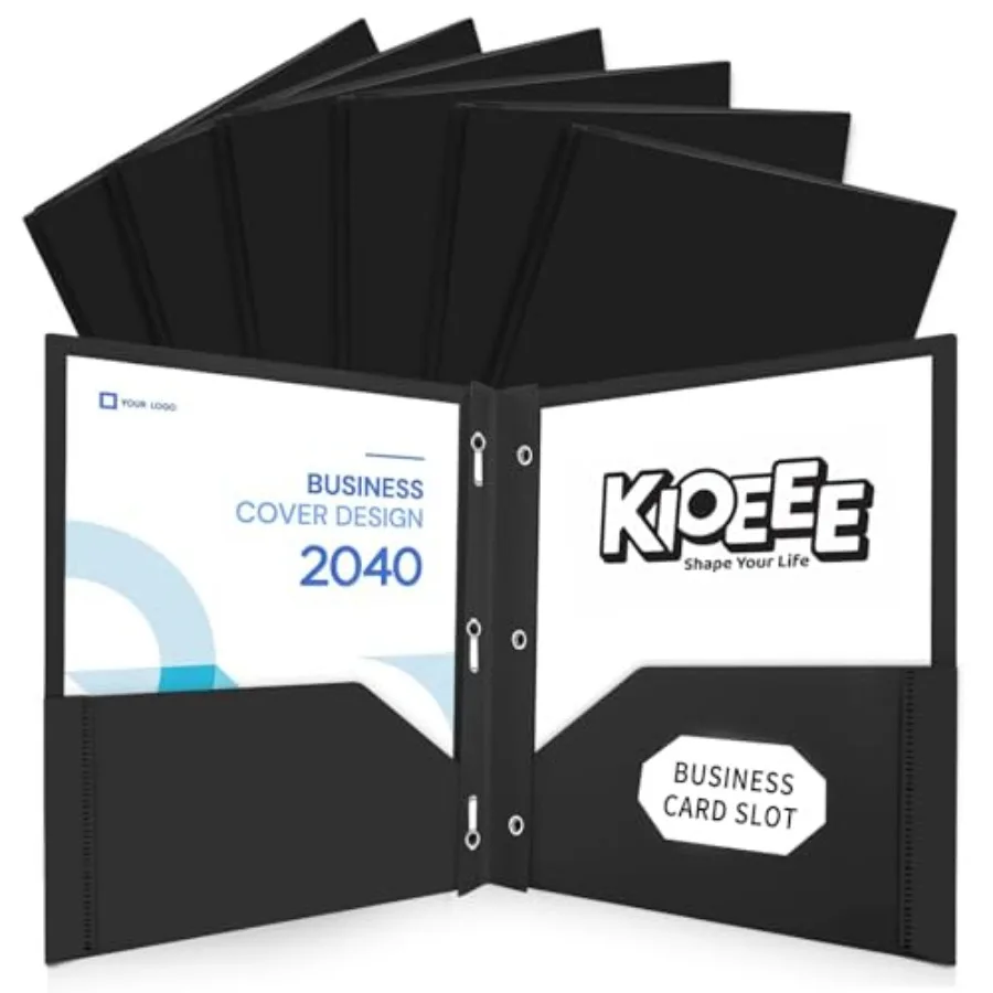 Plastic Folders with Pockets and Prongs Black, 6 Pack,Fit Letter Size Paper, Business Card Slot, 2-Pocket Folder for School Off
Plastic Folders with Pockets and Prongs Black, 6 Pack,Fit Letter Size Paper, Business Card Slot, 2-Pocket Folder for School Off