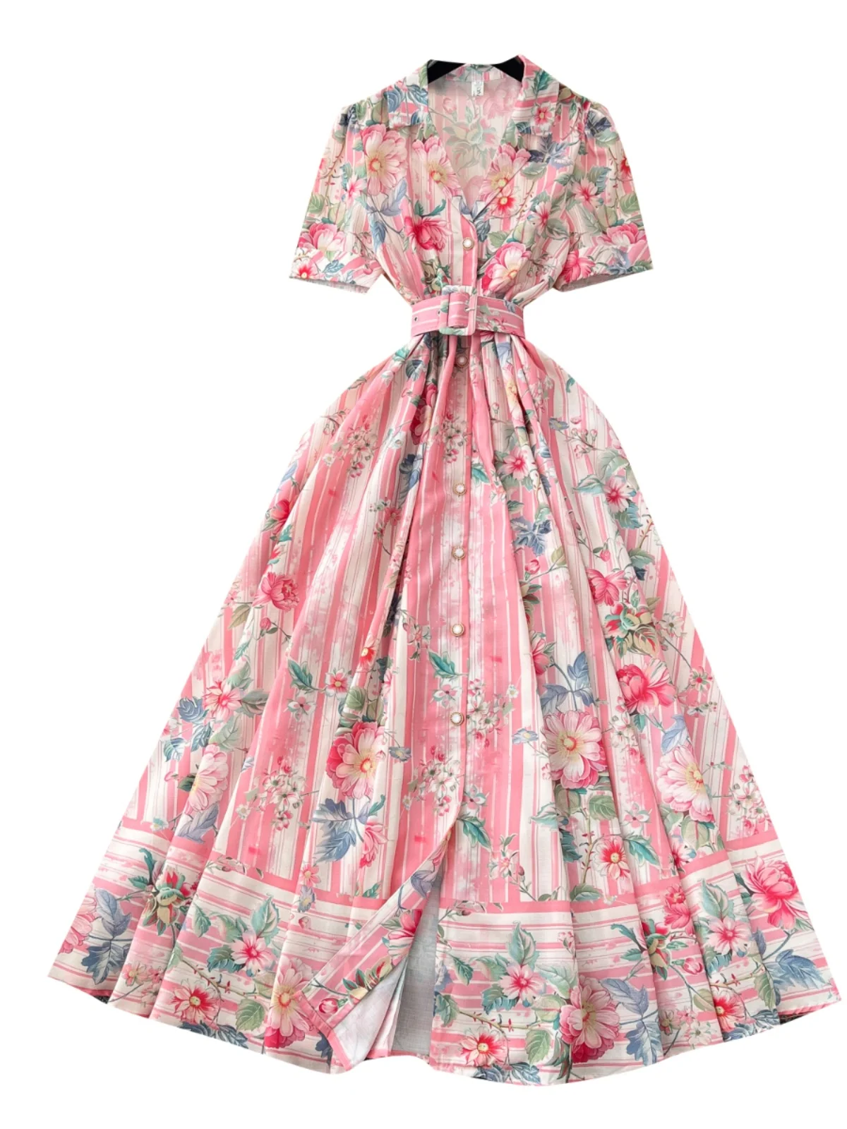 Ele High-End Women's Dr Vintage Turn-down Collar ort Sve Waist-cinched Buttoned Floral Print Long Skirt
Ele High-End Women's Dr Vintage Turn-down Collar ort Sve Waist-cinched Buttoned Floral Print Long Skirt