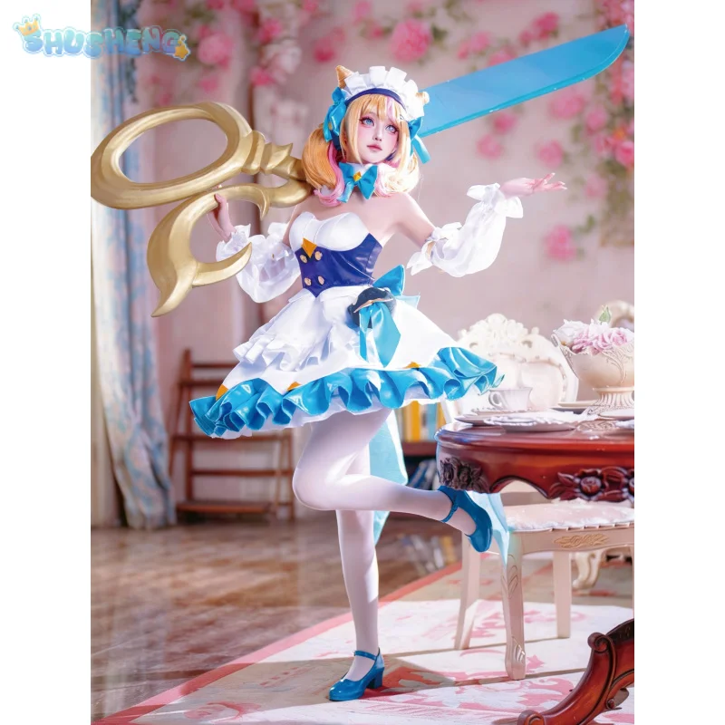 Костюм для косплея LOL Gwen Prestige Cafe: Платье горничной Гвен для женщин, наряд на Хэллоуин, карнавал, Лолита, с головным убором
Костюм для косплея LOL Gwen Prestige Cafe: Платье горничной Гвен для женщин, наряд на Хэллоуин, карнавал, Лолита, с головным убором