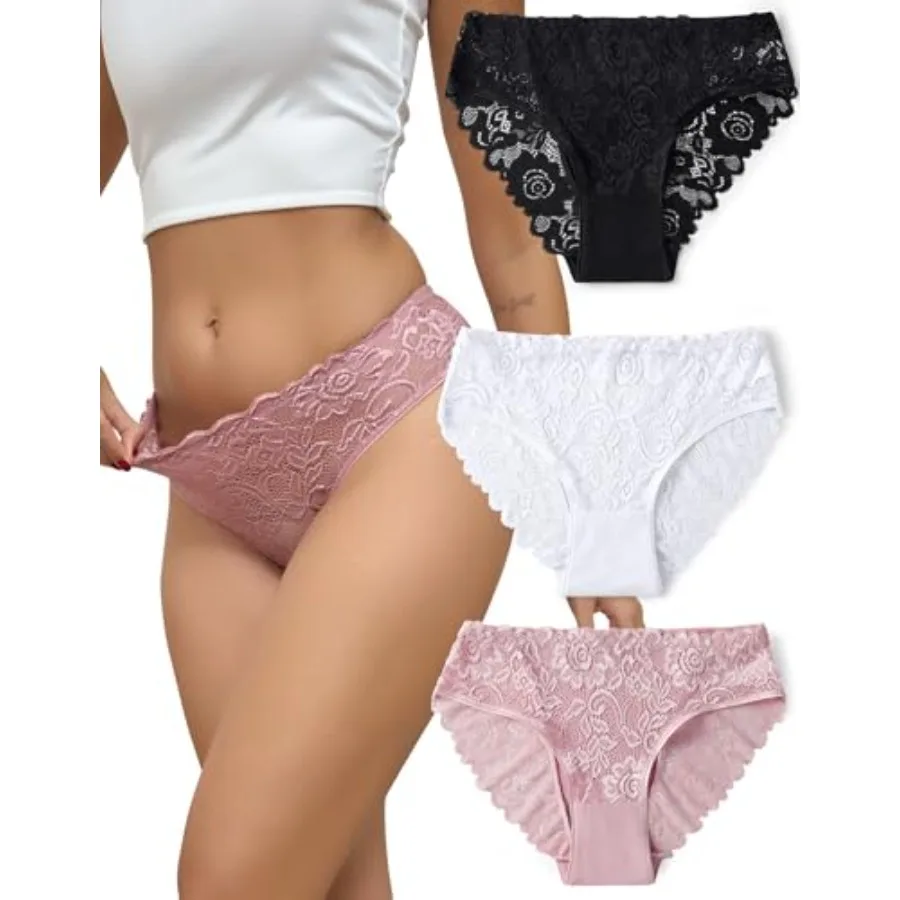 everjoys Lace Panties for Women, Full Sexy Coverage Hipster Underwear, Soft Breathable Briefs, 3-Pack, S-XXL
everjoys Lace Panties for Women, Full Sexy Coverage Hipster Underwear, Soft Breathable Briefs, 3-Pack, S-XXL
